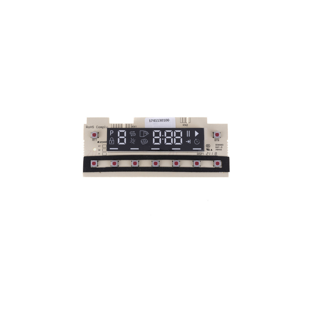 Módulo display lavavajillas | compatible con BEKO | Calidad Original | Codigo fabricante 1741130100 | Para modelos DFN26420X