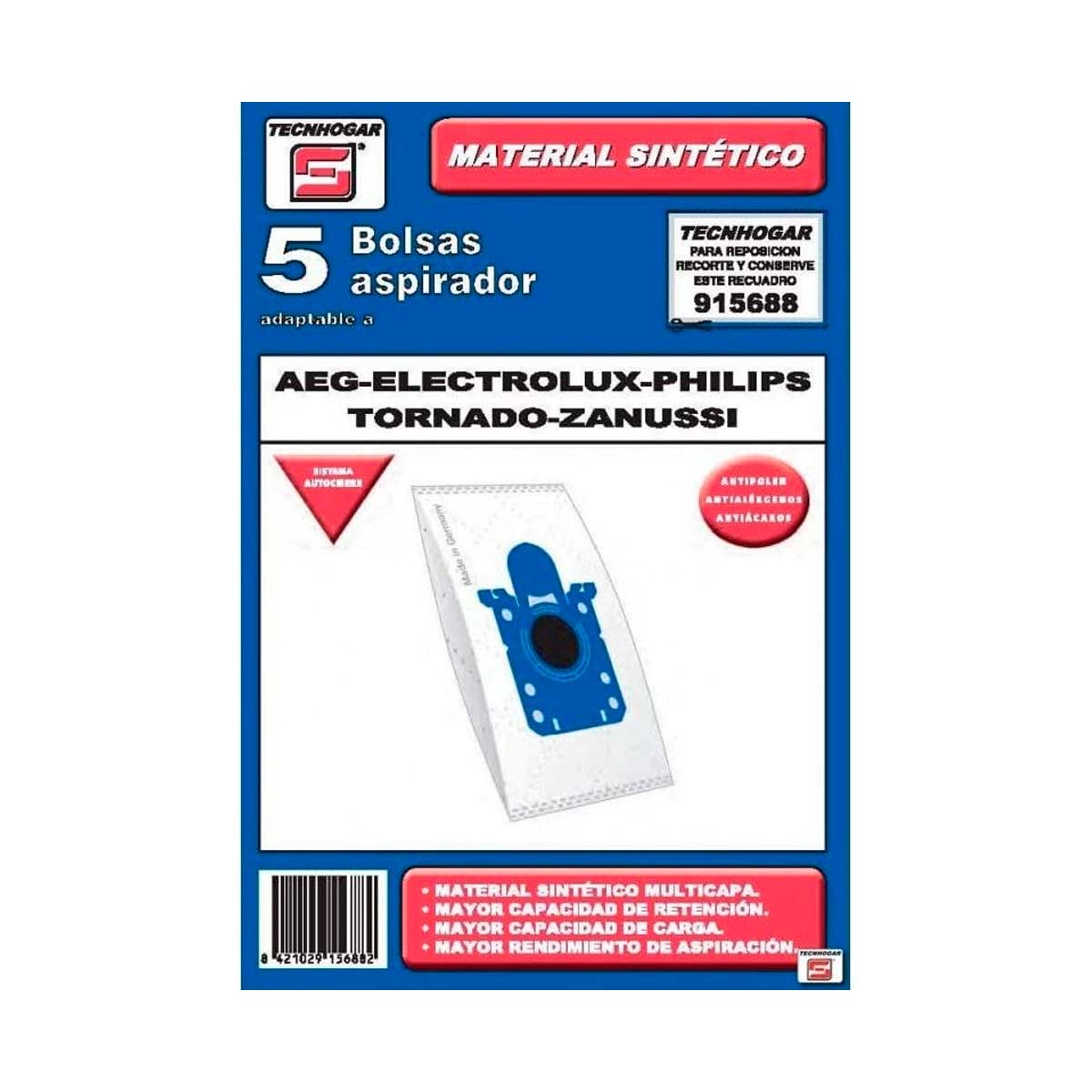 Bolsa Aspirador AEG Electrolux Whirlpool Philips Tecnhogar 915688