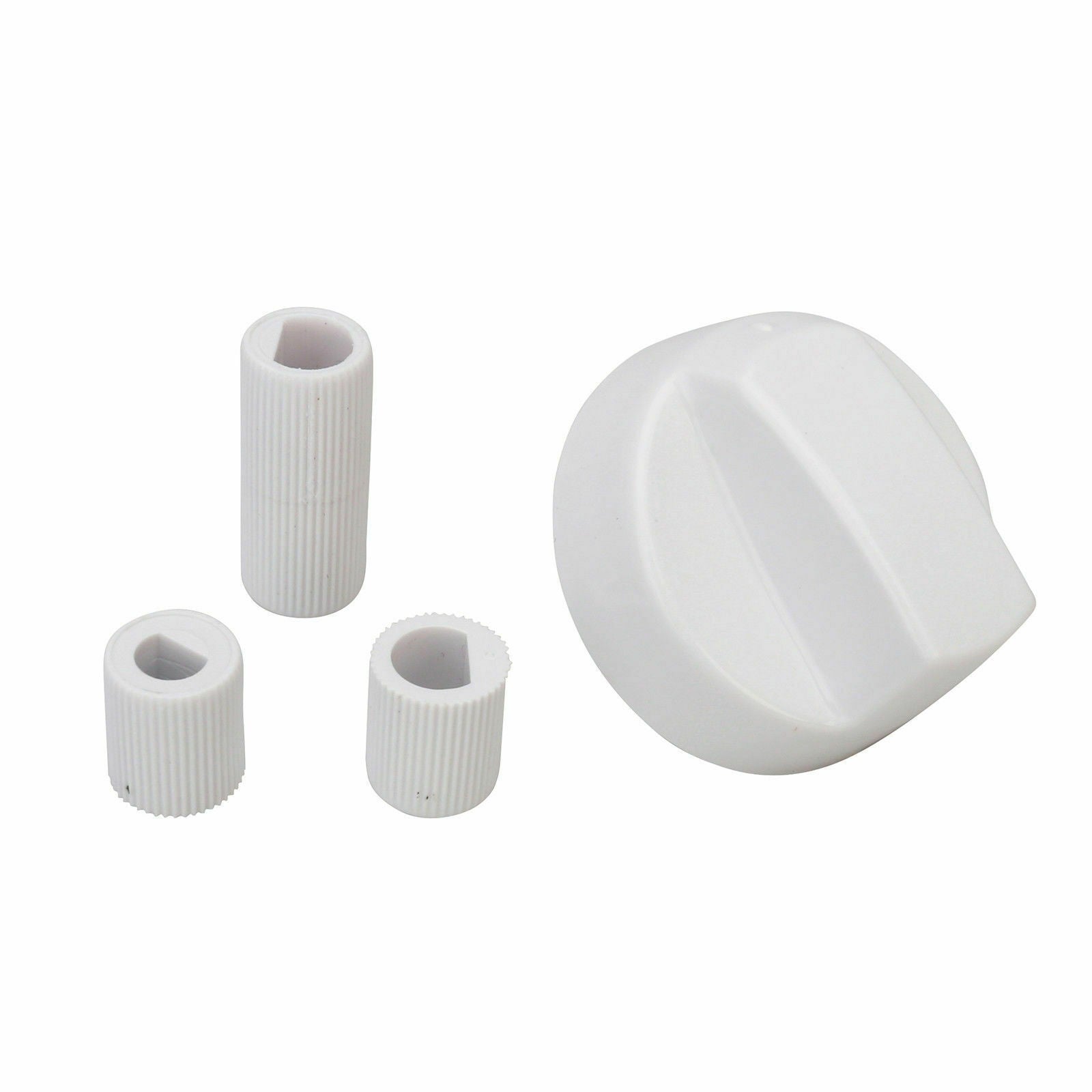 Mandos Cocina Estándar Universales Eje 6mm Blanco (4 Unidades)  |  Repuesto Adaptable para Placas de Gas y Eléctricas  |  Kit Comp