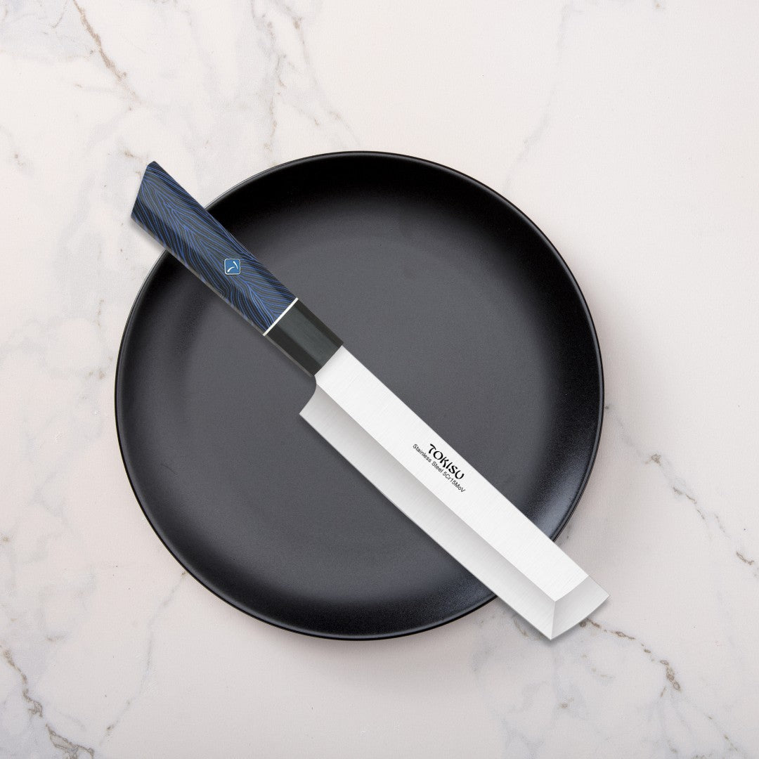 Cuchillo Cocina Profesional  TOKYSU - Cuchillos Cocina Japones NAKIRI de Acero Inoxidable de 67 capas 18 cm-  Mango G10 DAMASCO