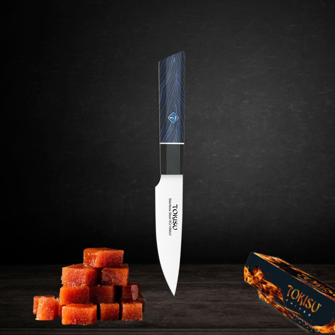 Cuchillo Cocina Profesional  TOKYSU - Cuchillos Cocina Japones PETTY de Acero Inoxidable de 67 capas  11 cm -  Mango G10 DAMASCO