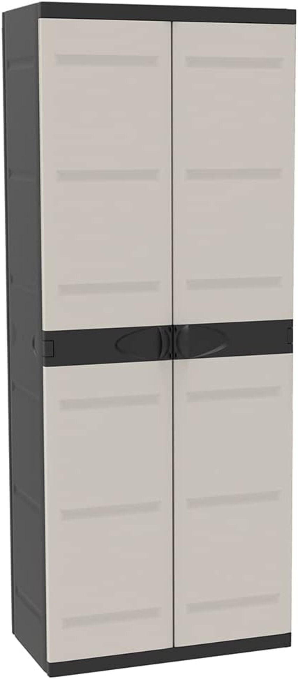 Armario Escobero Titanium – Mueble Auxiliar con 2 Puertas y Estantes Regulables ,  70 x 44 x 176 cm