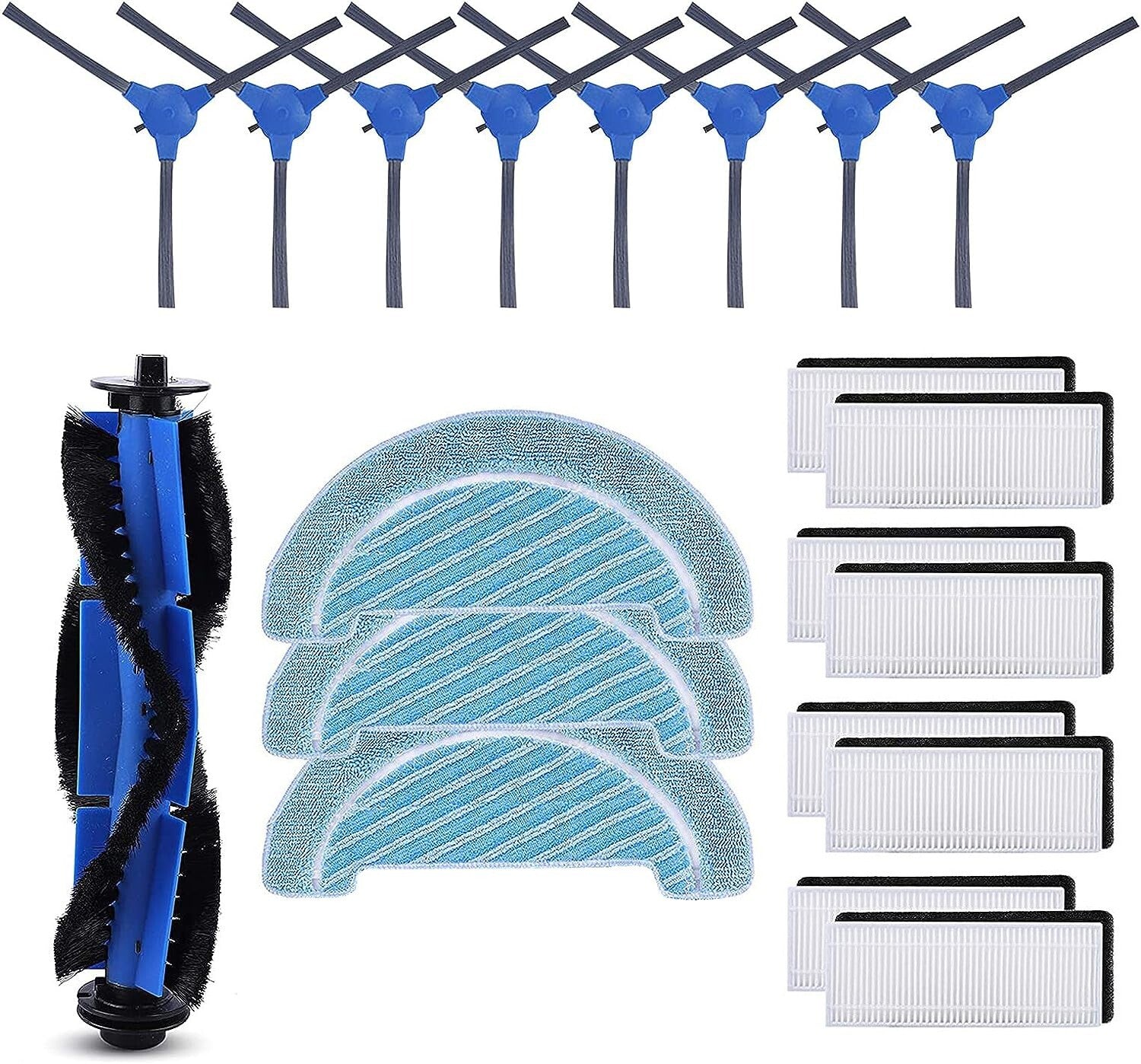 Accesorios de Recambio para Cecotec Conga 1090 1790, 1 Cepillo Principal 8 Filtros Hepa 8 Cepillos Laterales 3 Mopas para Conga