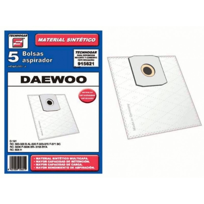 Bolsa sintetica aspirador Daewoo Laser 5 UNIDADES 915621