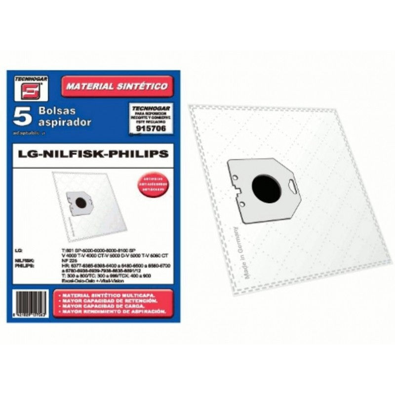 Bolsa Aspirador Philips LG Nilfisk Tecnhogar 915706