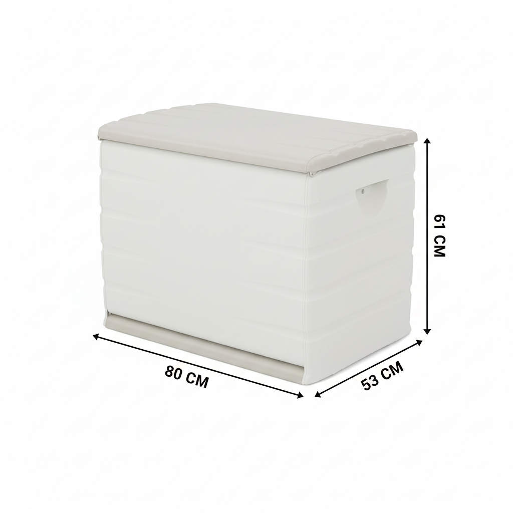 Baúl de Jardín de 260 Litros - Baúl de Exterior Multiusos para Terraza y Balcón 80 x 61 x 53 cm
