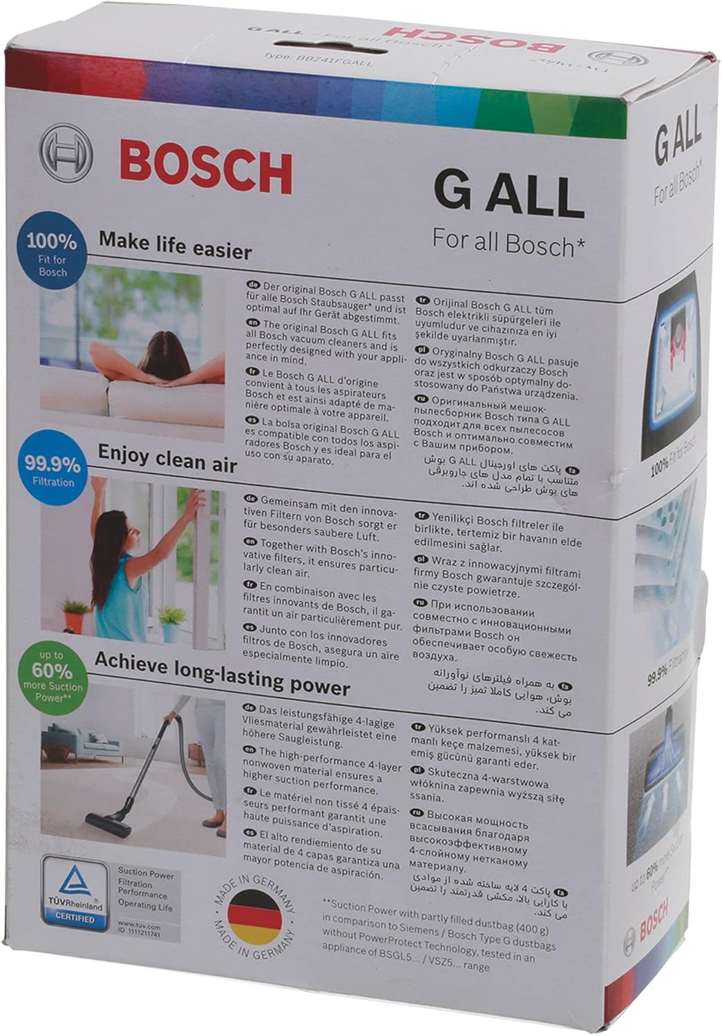 Bolsas Aspiradora Bosch Tipo G 17003048 (4 unidades)