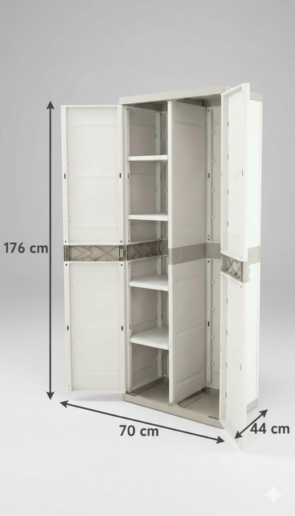 Armario Escobero 70 cm Titanium – Mueble Auxiliar Alto 176x70x40,5cm – Multiusos para Limpieza