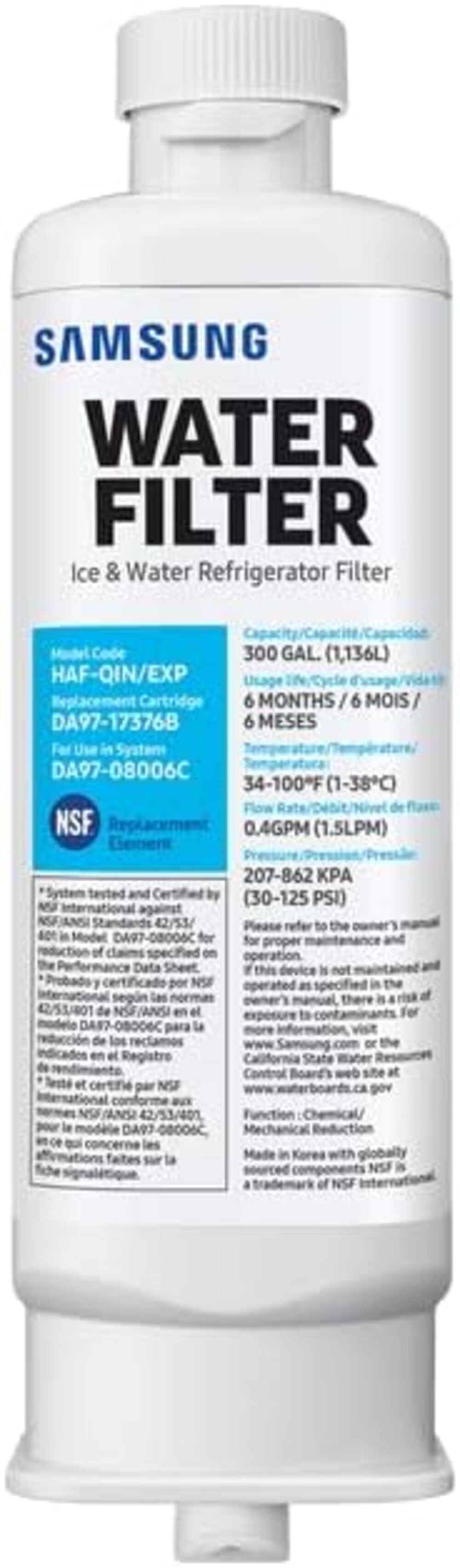 Filtro de Agua para Frigorífico Compatible con Samsung French Door – DA97-17376B – Original