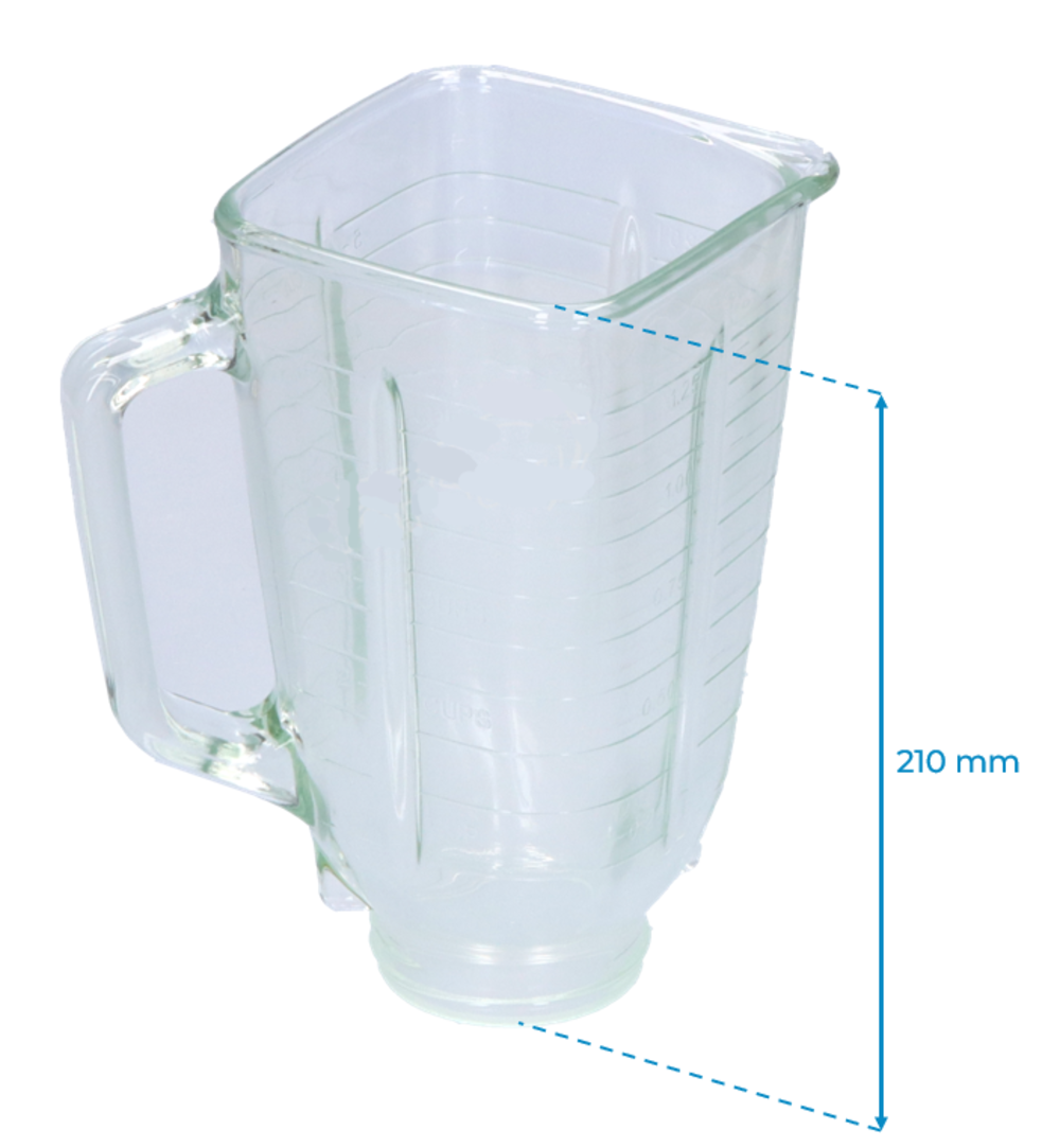 Jarra Vidrio Cuadrada  Compatible Batidora Oster OBL168X Sin tapa