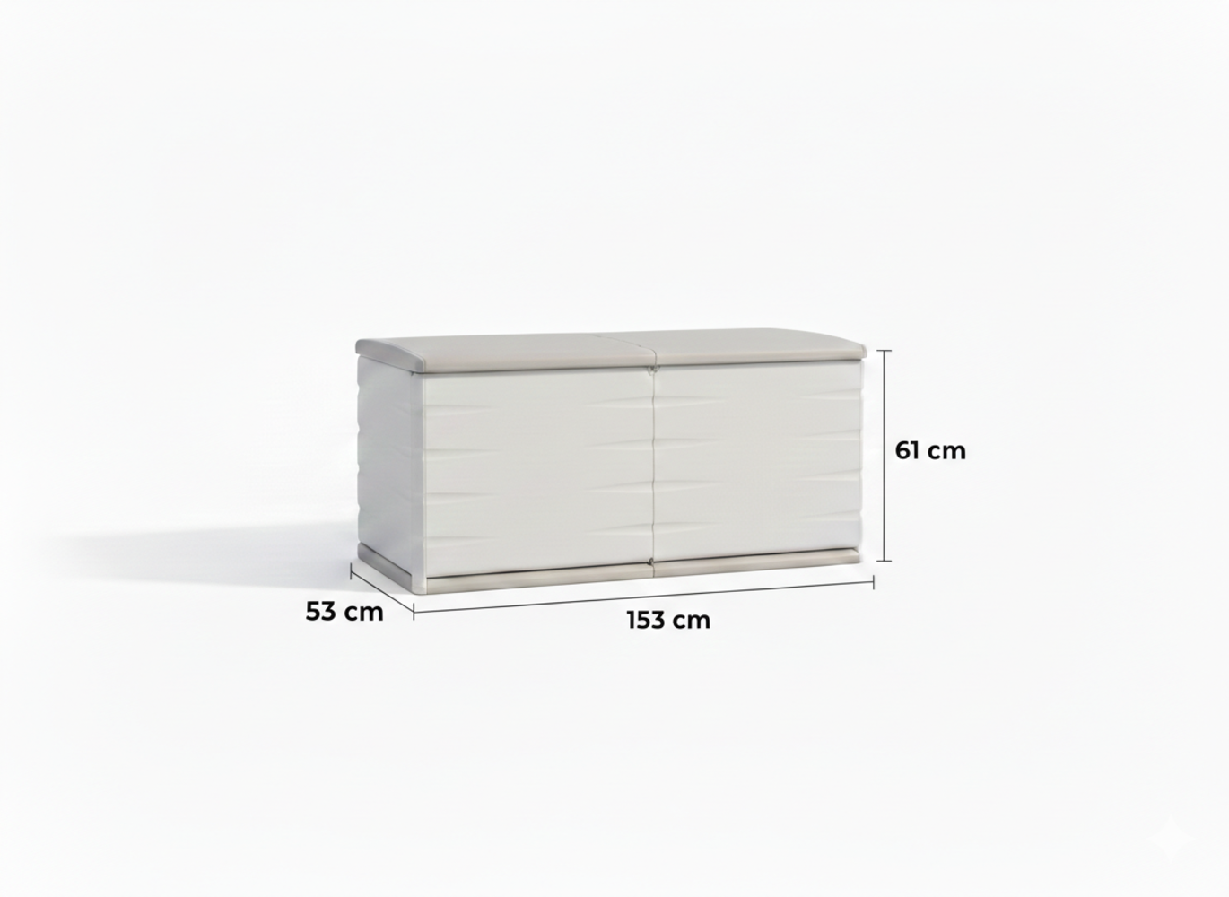 Baúl de Exterior de 450 Litros - Para Jardín y Terraza Dimensiones 153 x 61 x 53 cm - Color Beige