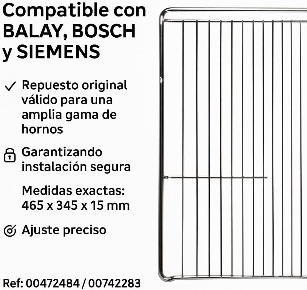 Parrilla Horno BALAY Bosch Siemens 465x345mm C.O 742283
