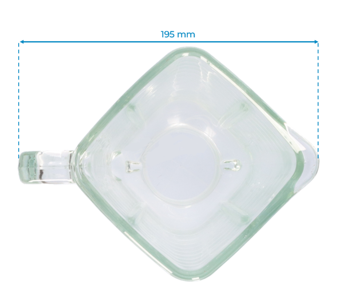 Jarra Vidrio Cuadrada  Compatible Batidora Oster OBL168X Sin tapa