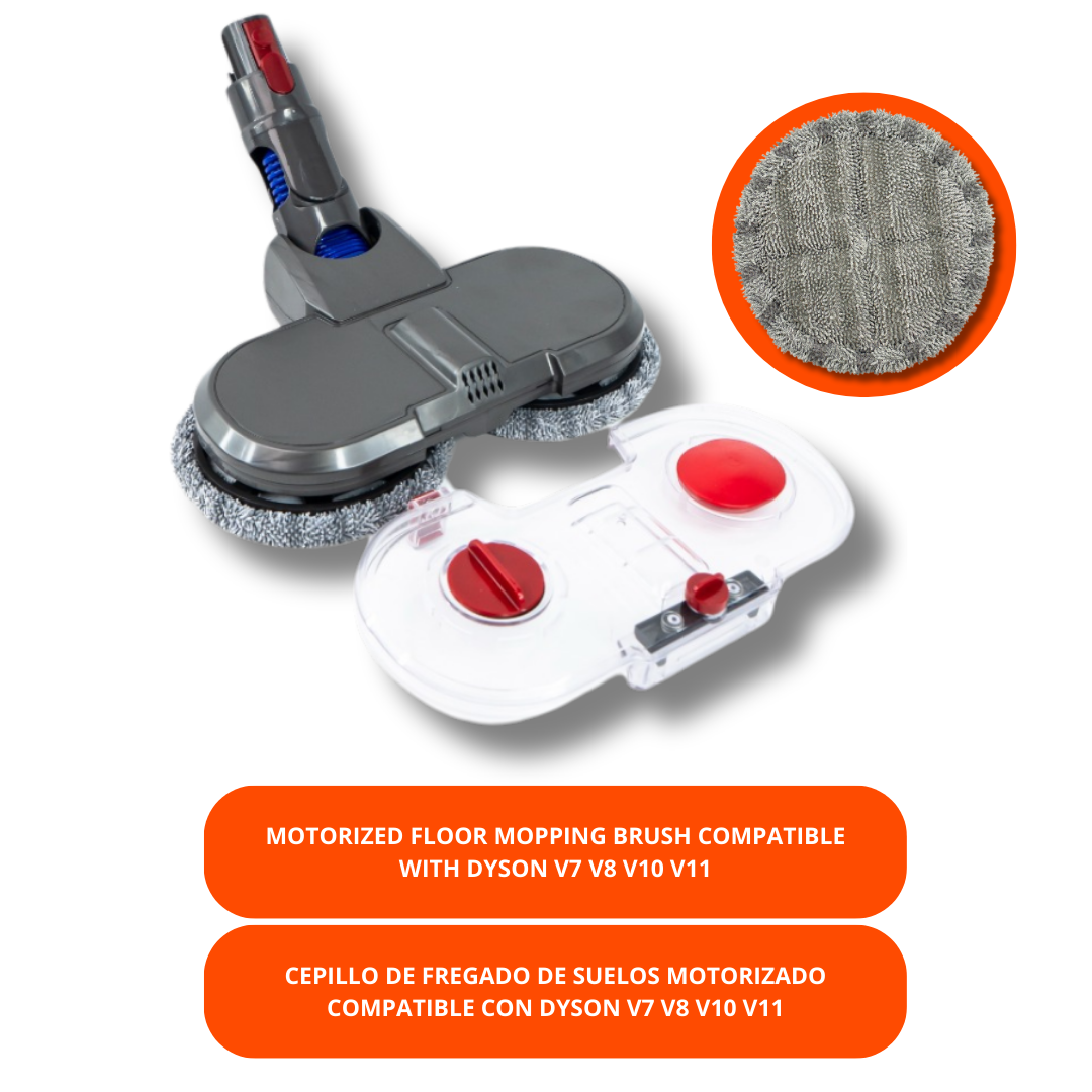 Cabezal de Fregona para Dyson V11 V10 V8 V7 deposito de agua y 6 recambios de paño