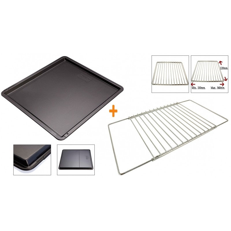 Pack Bandeja Universal Extensible + parrilla Horno extensible