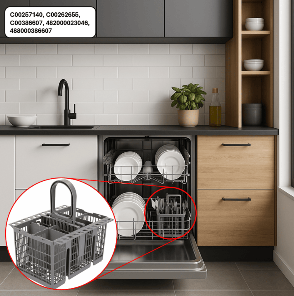 Recamania Cesta Cubiertos lavavajillas INDESIT C00257140 - compatible con lavavajillas Hotpoint 99673-8729 -  C00386607