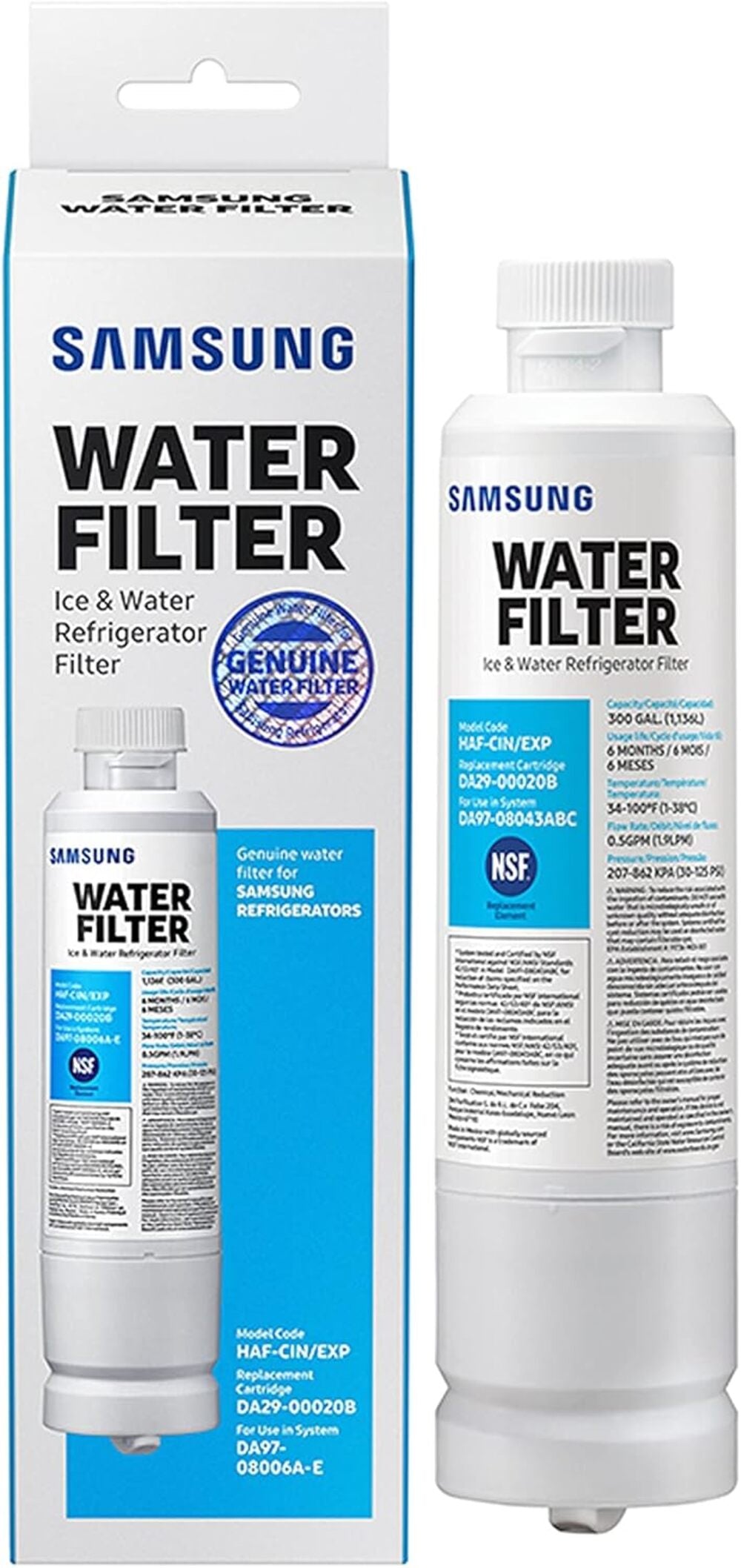 Filtro de Agua Compatible con Samsung DA29-00020B para Frigorífico Americano / Filtro Original