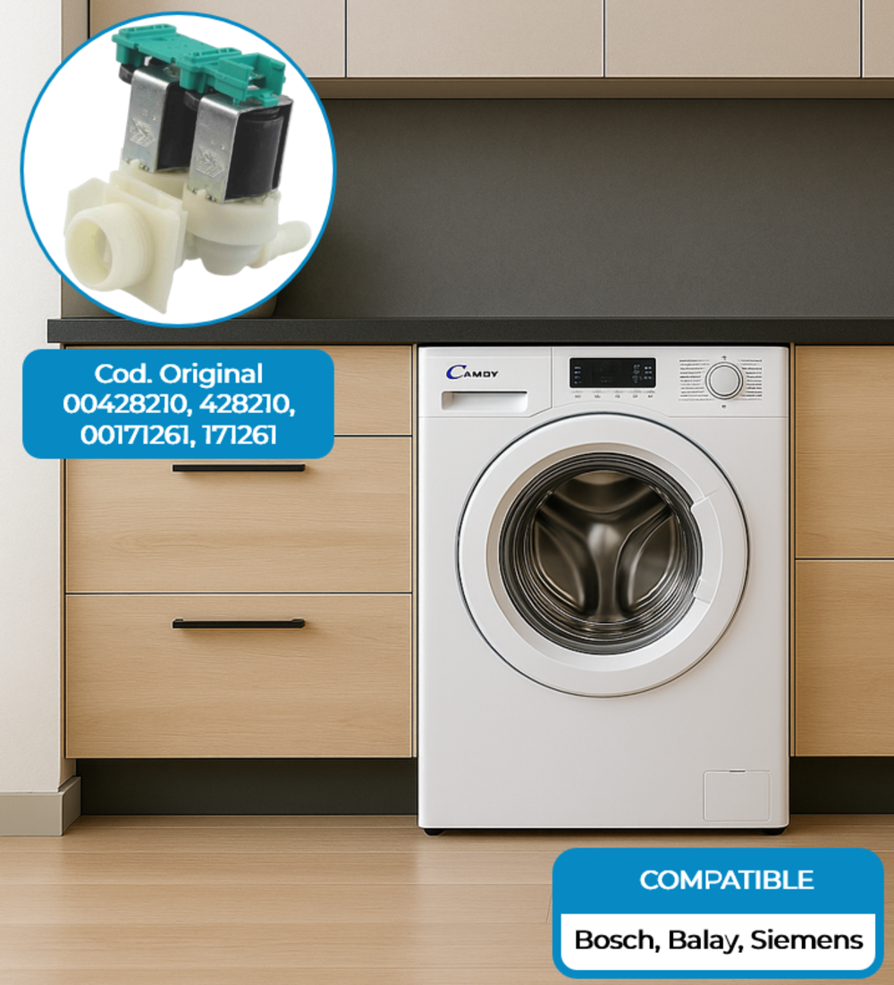 Electroválvula Lavadora BOSCH 2 Vías Salida 180º Serie EUROWASHER 171261