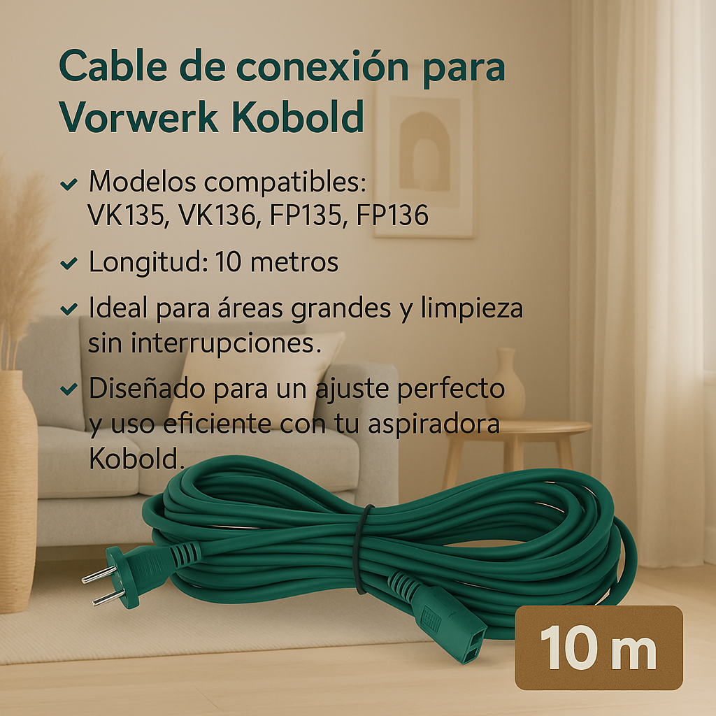 Cable Aspiradora Vorwerk Kobold VK135 VK136