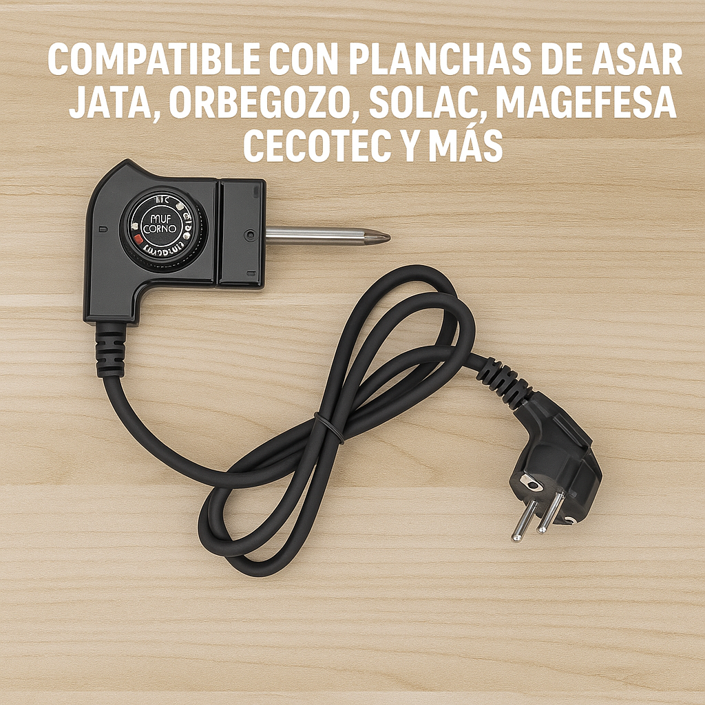 Cable Plancha Asar con Termostato Universal 10A  250V