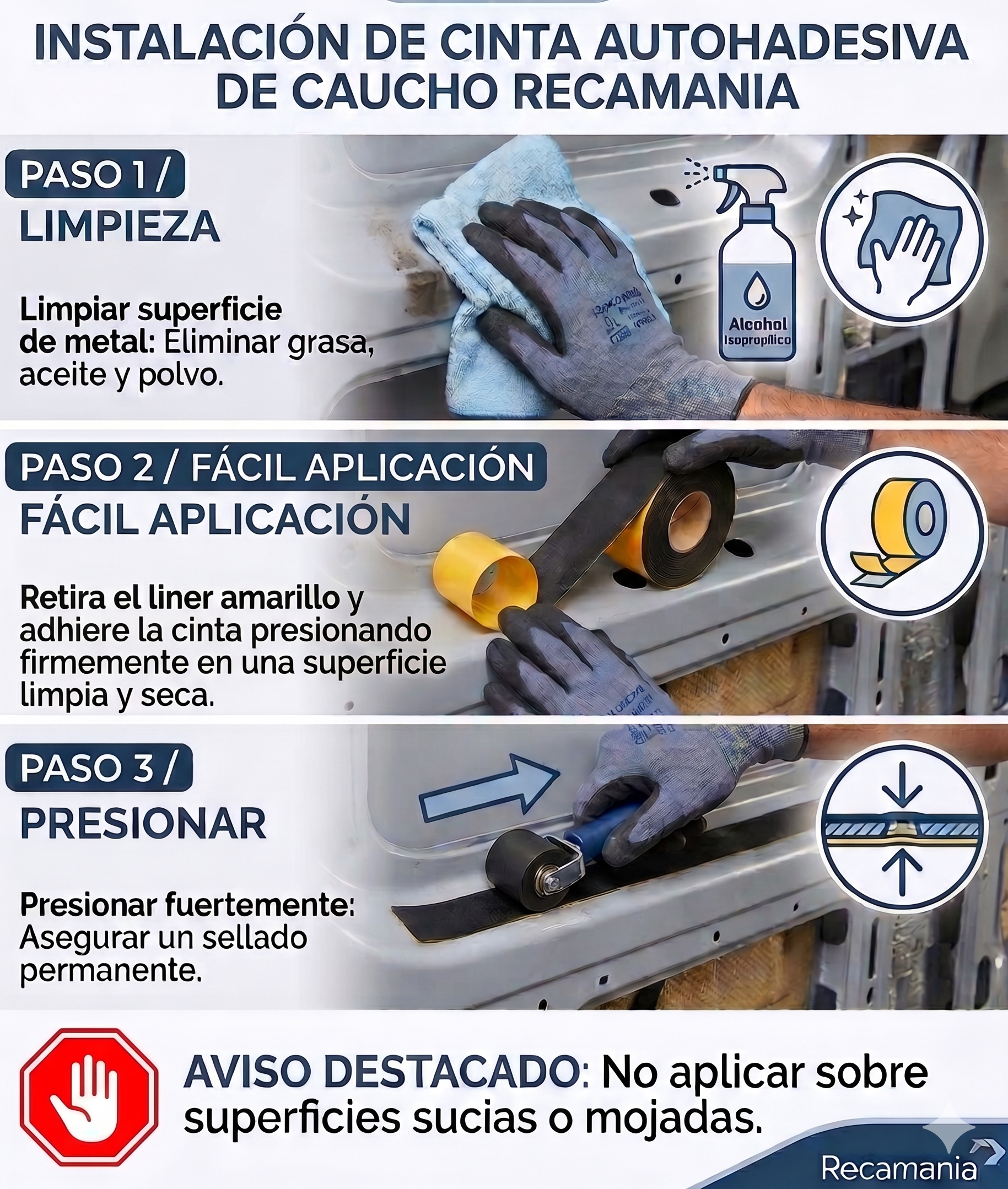 Cinta Autoadhesiva de Caucho 15m x 50mm (Grosor 3mm) | Aislante Térmico y Acústico para Furgonetas Camper, Conductos AC, HVAC y Juntas | Espuma de Alta Densidad Impermeable