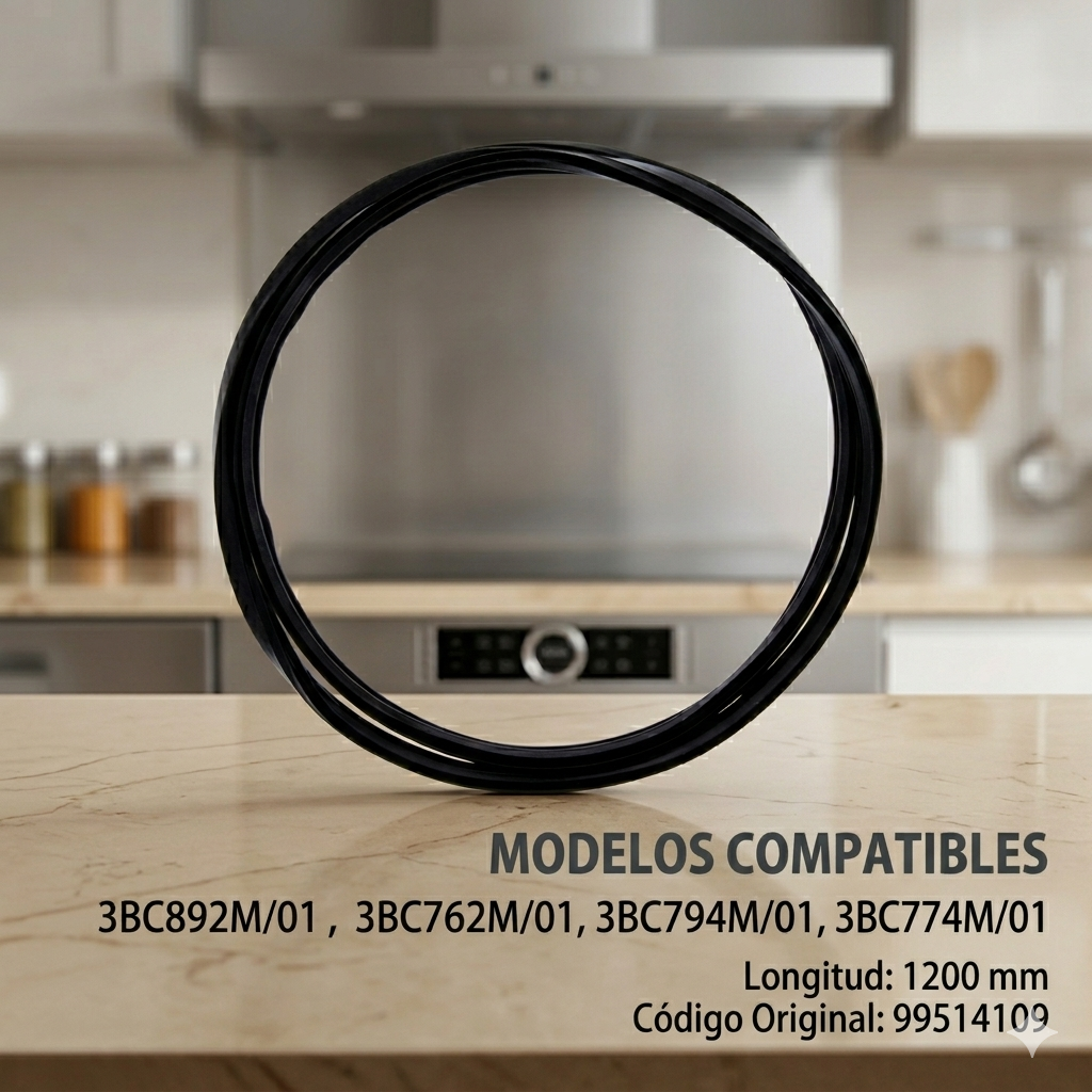 Goma de Cristal para Puerta de Horno Teka 1200mm  |  Junta de Estanqueidad Compatible con Modelos RT, HA, HE, HI, HT  |  Ref. Origin