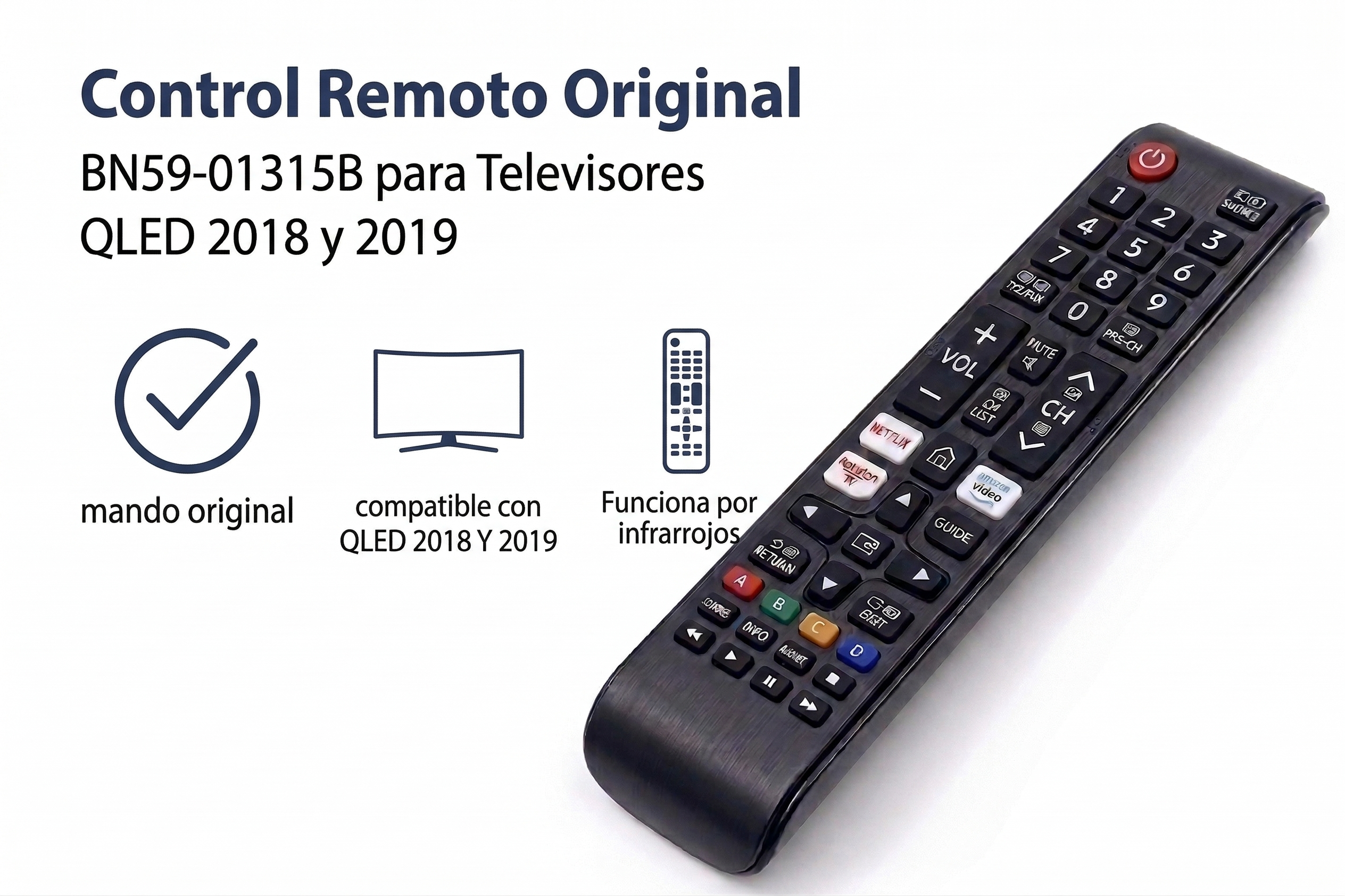 Mando a Distancia Compatible con Samsung BN59-01315B – Control Remoto Original para TV QLED