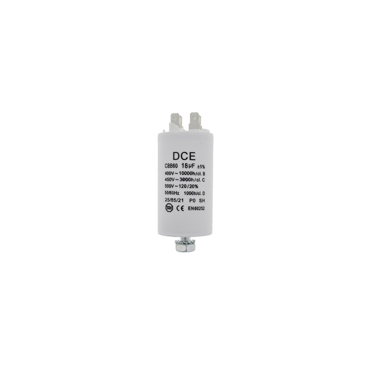 Condensador Trabajo Lavadora Universal 18 µF 450V