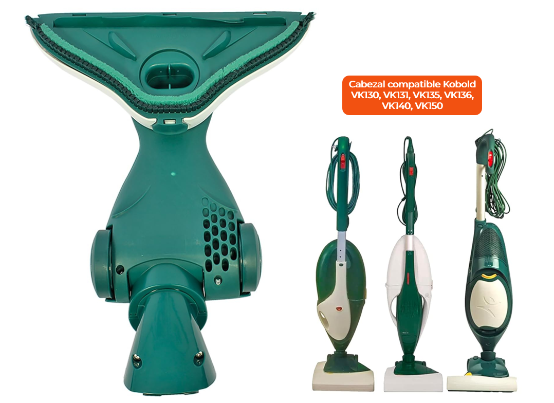 Cepillo articulado HD40 compatible con Kobold VK130 VK131 VK135 VK136 VK140 VK150. Con ruedas suaves