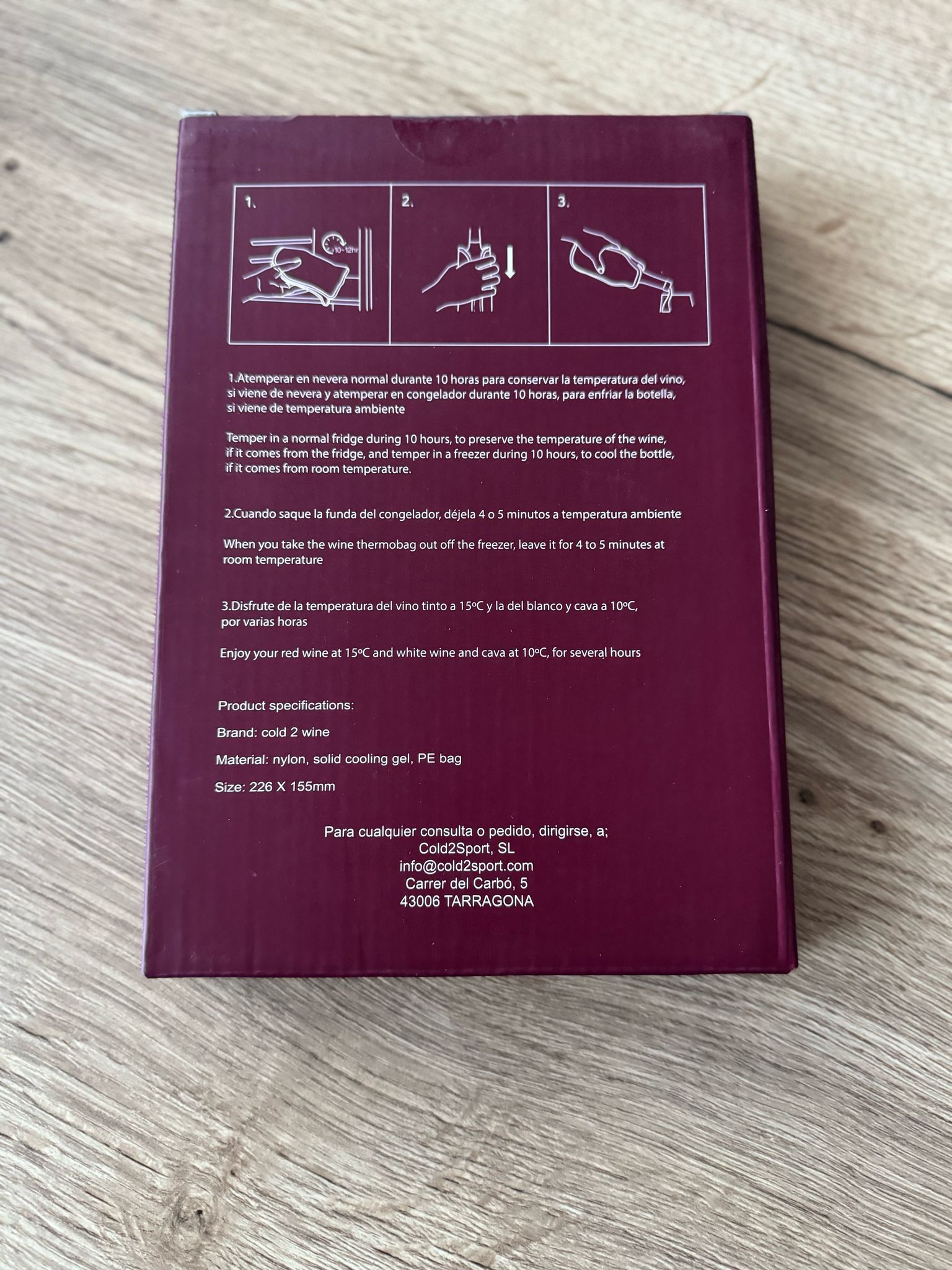 Funda térmica para conservar vinos y cava